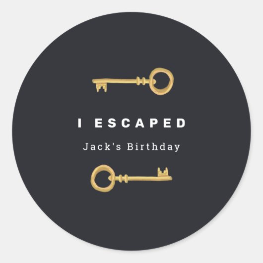 Escape Room Party Favor Ronde Sticker (Voorkant)