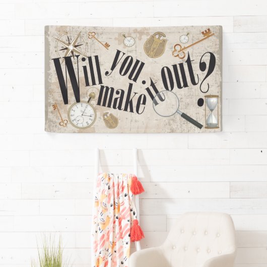 Escape Room Party - kom je er wel uit? Spandoek (Insitu)