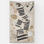 Escape Room Party - kom je er wel uit? Spandoek (Verticaal)