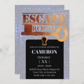 Escape Room Party Lock en Key Binary Code Kaart (Voorkant / Achterkant)