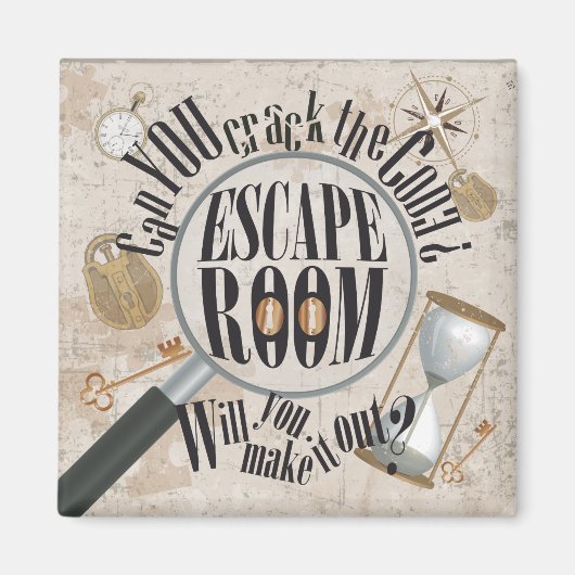 Escape Room Party Scavenger Hunt Magneet (Voorkant)