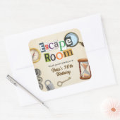 Escape Room Party Vierkante Sticker (Envelop)