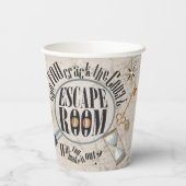 Escape Room Party voedt Mystery Scavenger Hunt Papieren Bekers (Achterkant)