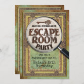 Escape Room Party Voor- en Achteruitnodiging Kaart (Voorkant / Achterkant)