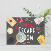 Escape room verjaardag kaart (Staand voorkant)