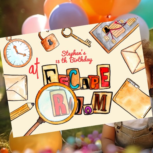 Escape room verjaardag kaart