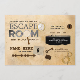 Escape Room Verjaardag Party Clues Foto Spy Kaart