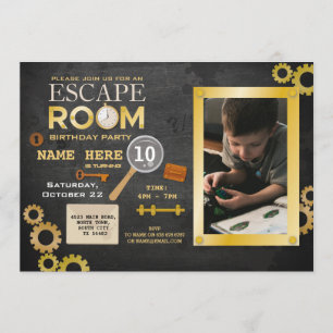 Escape Room Verjaardag Party Clues Uitnodiging Fot
