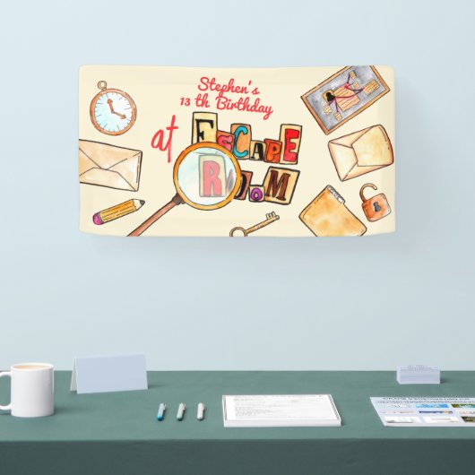 Escape room verjaardag spandoek (Beurs)