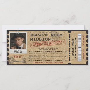 Escape Room Verjaardagsfeest Mysterie Aangepaste F Kaart
