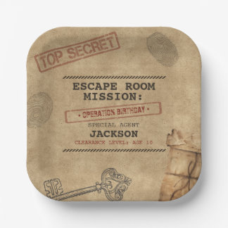 Escape Room Verjaardagsfeest Mysterie Aangepaste V Papieren Bordje