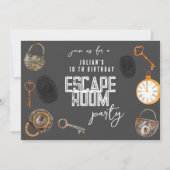 Escape room verjaardagsfeestje kaart (Voorkant)