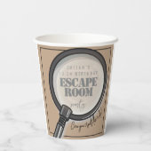 Escape room verjaardagsfeestje papieren bekers (Achterkant)