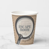 Escape room verjaardagsfeestje papieren bekers (Voorkant)