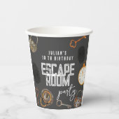 Escape room verjaardagsfeestje papieren bekers (Voorkant)
