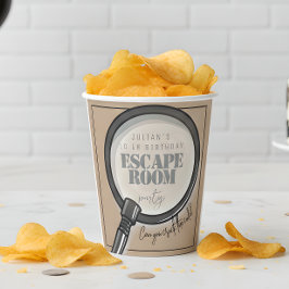 Escape room verjaardagsfeestje papieren bekers