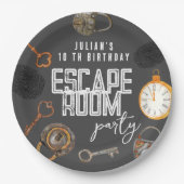 Escape room verjaardagsfeestje papieren bordje (Voorkant)