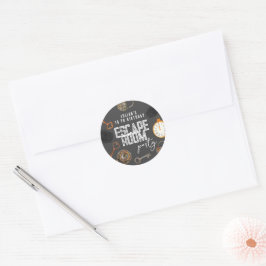 Escape room verjaardagsfeestje ronde sticker