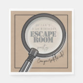 Escape room verjaardagsfeestje servet (Voorkant)