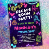 Escape Room Verjaardagsfeestuitnodiging voor kinde Kaart