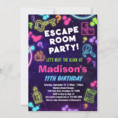 Escape Room Verjaardagsfeestuitnodiging voor kinde Kaart (Voorkant)