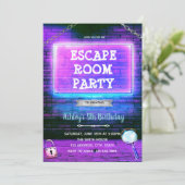 Escape spel verjaardag Uitnodiging (Staand voorkant)