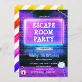 Escape spel verjaardag Uitnodiging (Voorkant / Achterkant)