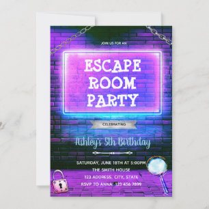 Escape spel verjaardag Uitnodiging