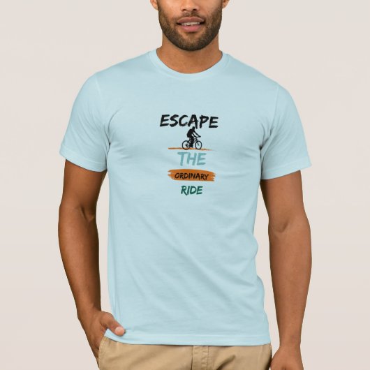 "Escape the Ordinary Ride" Fietsen T-shirt – Biker (Voorkant)
