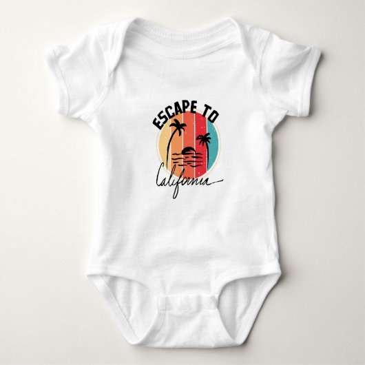 Escape to California Colorful Retro  Sunset Romper (Voorkant)