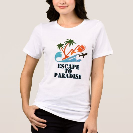 Escape to Paradise Trui-Blend T-shirt voor dames | (Voorkant)
