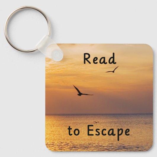 Escape to Read Keychain | Book Lover Reading Quote (Voorkant)