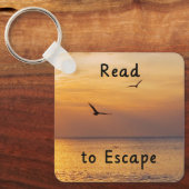 Escape to Read Keychain | Book Lover Reading Quote (Voorkant)