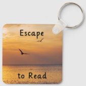 Escape to Read Keychain | Book Lover Reading Quote (Achterkant)