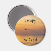 Escape to Read Magnet | Book Lover Reading Quote (Voorkant / Achterkant)