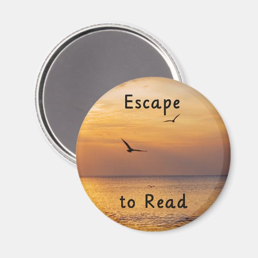 Escape to Read Magnet | Book Lover Reading Quote (Voorkant / Achterkant)