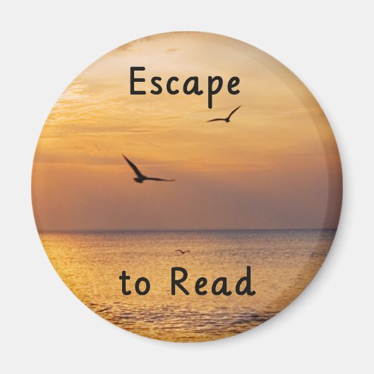 Escape to Read Magnet | Book Lover Reading Quote (Voorkant)
