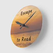 Escape to Read Wall Clock | Book Lover Quote Ronde Klok (Hoek)