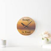 Escape to Read Wall Clock | Book Lover Quote Ronde Klok (Huis)