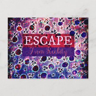 ESCAPE VAN REALITY Typografie Paarse Art Hipster Briefkaart