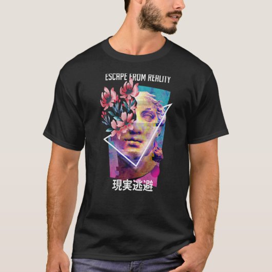 Escape van Reality Vaporwave esthetic Japans E T-shirt (Voorkant)