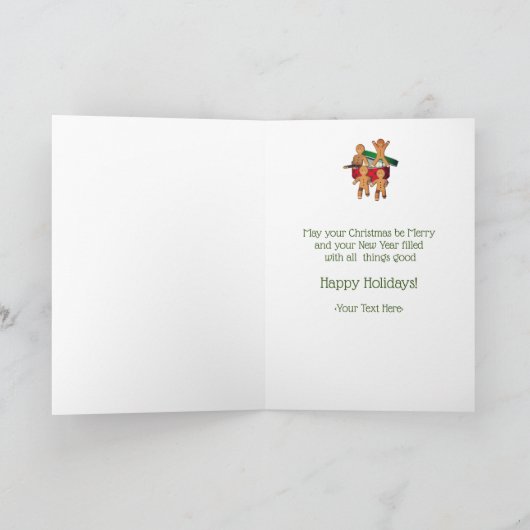 Escaping Gingerbrood Mannen Funny Kerstmis Kaart (Binnen)