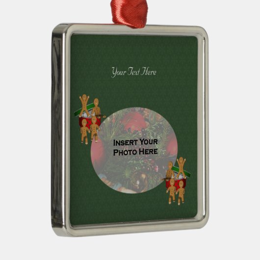 Escaping Gingerbrood Men Holiday Foto Ornament (Rechts)