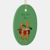 Escaping Gingerbrood Men Holiday Keramisch Ornament (Rechts)