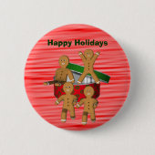 Escapingerbrood Kerstmis Button Pin (Voorkant)