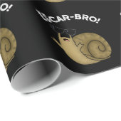 Escar-bro Funny French Escargot Snail pun Dark BG Cadeaupapier (Rol Hoek)