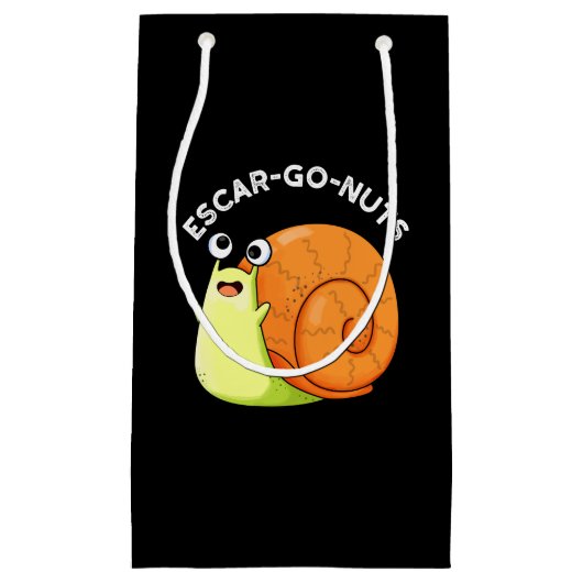 Escar-go Nuts Funny Escargot Snail Pun Dark BG Klein Cadeauzakje (Voorkant)