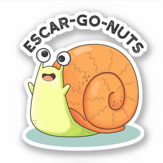 Escar-go Nuts Funny Escargot Snail-woordje Sticker (Voorkant)