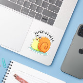 Escar-go Nuts Funny Escargot Snail-woordje Sticker (Laptop met iPhone)