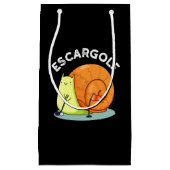 Escar-golf Funny Escargot Snail Pun Dark BG Klein Cadeauzakje (Voorkant)
